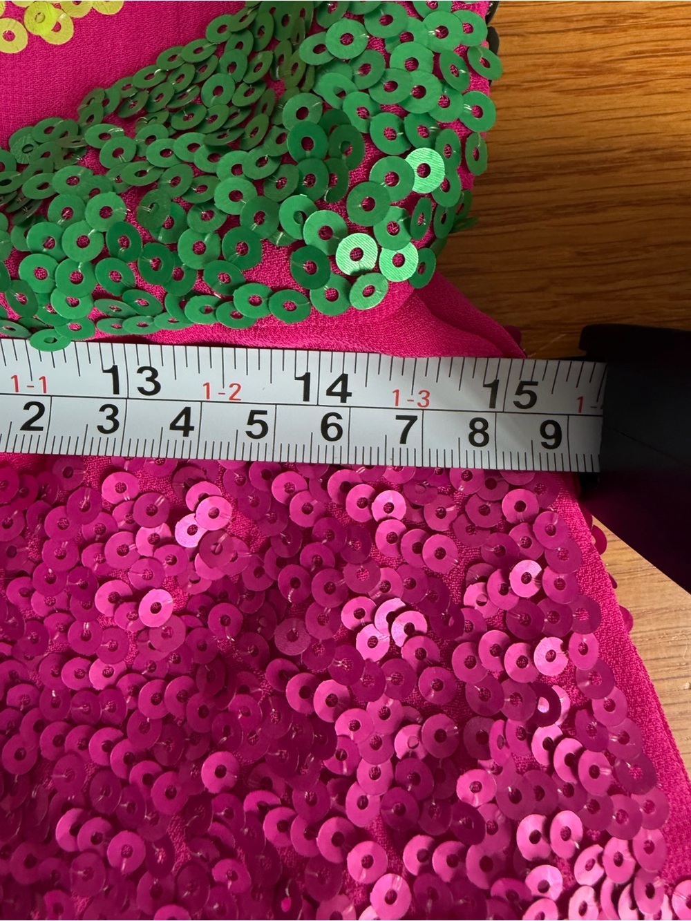 FUN Sparkly Sequin Halter Jumpsuit in Fuchsia, Teal & Lime - Picture 9 of 11